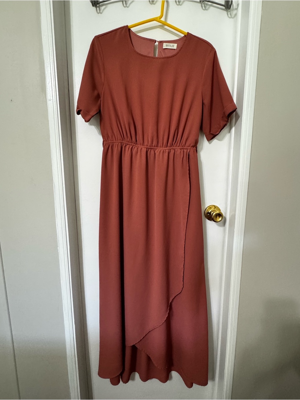 Roolee Rust Maxi Dress with Elastic Waist